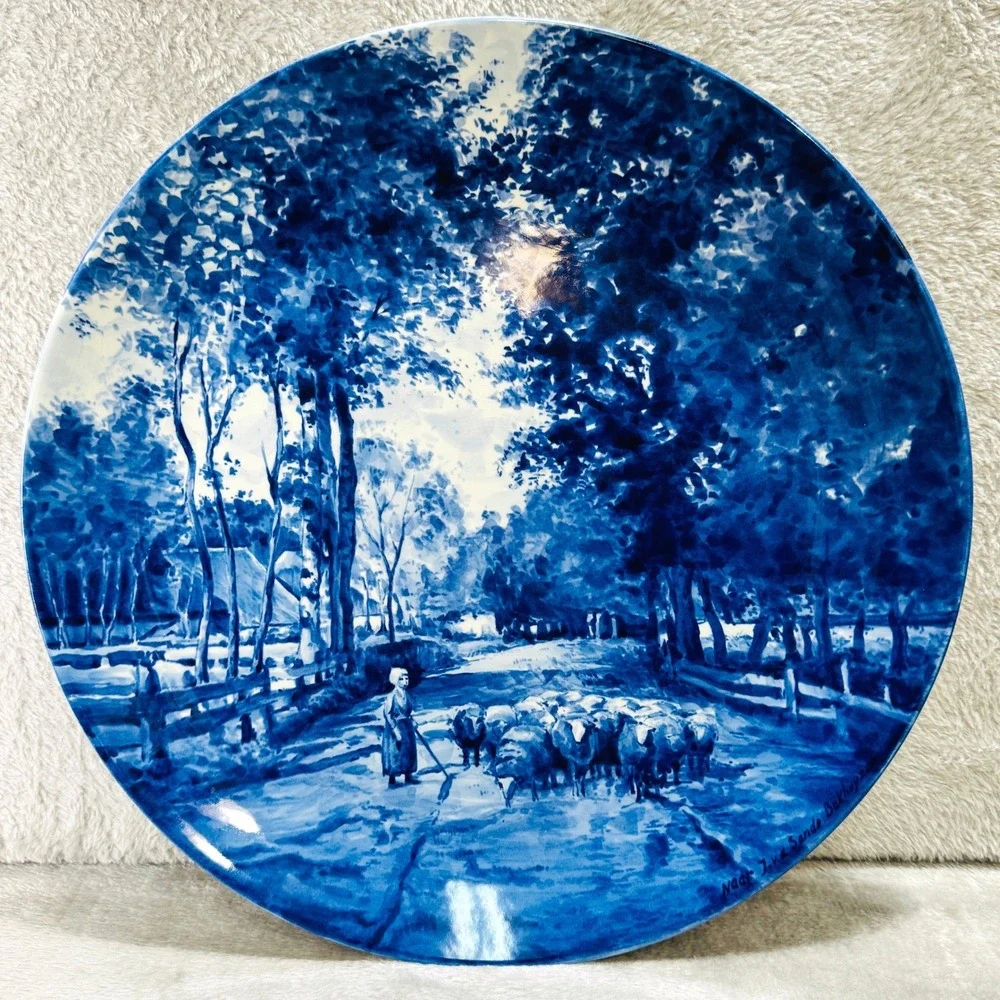Royal Delft 1971 Hand Painted Charger H Van der Linden Sande Bakhuyzen Large 13